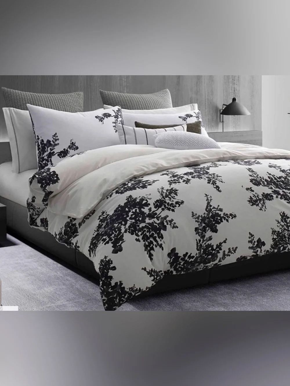 Vera Wang cherry blossom, Print queen duvet, matching standard shams